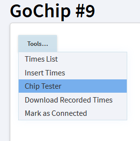 Chip Tester menu